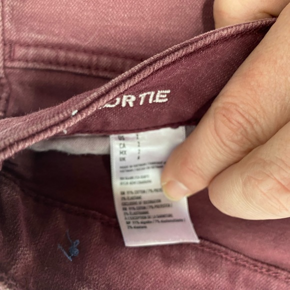 Lot of 2 Burgundy & Green Shorts American Eagle Shortie Hei Hei size 2 - Picture 5 of 8